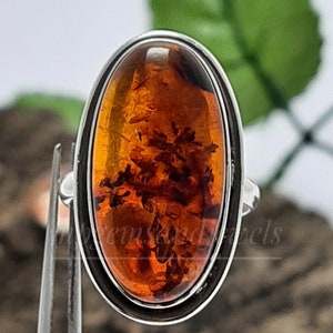 Amber Ring, Statement Ring, Gemstone Ring, Handmade Ring, 925 sterling Silver Ring, vintage rings Boho Ring, Gift For Her Gifts jewelry ring