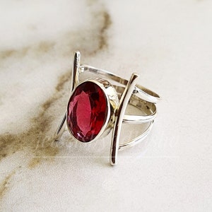 Pink Tourmaline Ring, vintage jewelry 925 Sterling Silver Ring, Handmade Ring, Pink Gemstone Ring, Statement Ring, Tourmaline, Gift For Her