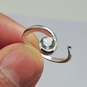 Blue Topaz Ring, 92.5% Sterling Silver Ring, Silver Blue Topaz Ring, Gemstone Ring, promise Ring, Rings for Women, Daily Wear Ring sale gift