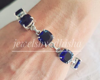 【vintage】サファイヤ　シルバー925 ブレスレット　S 10.00 vintage】サファイヤ シルバー925 ブレスレット S 10.00