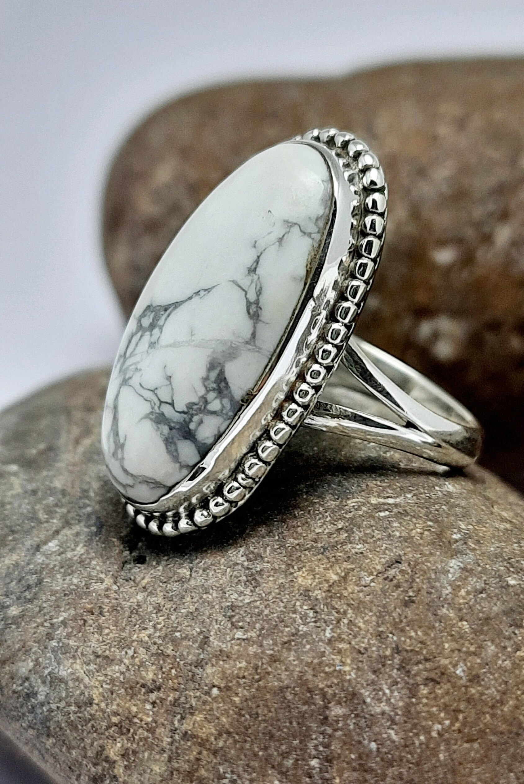Howlite Ring, White Buffalo Turquoise Ring 925 Solid Sterling Silver Ring X Mas Gifts, Silver Ring, Big Stone Ring, Women's Ring Rings Gift - Etsy Howlite Ring, White Buffalo Turquoise Ring 925 Solid Sterling Silver Ring X Mas Gifts, Silver Ring, Big Stone Ring, Women's Ring Rings Gift - Etsy