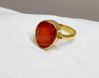 100% Natural Carnelian Rings, 6MM Carnelian Ring Band For Men/women...