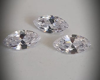 100 pc Cubic Zirconia Marquise Stones – Faceted Alternative Diamonds (2x4mm-5x10mm)
