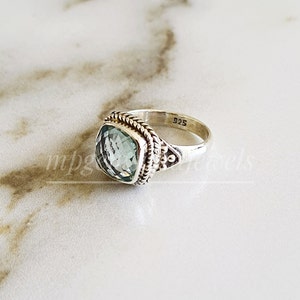 Aquamarine Ring-Aquamarine Engagement Ring-Aquamarine March Birthstone Filigree Ring-925 Sterling Silver Jewelry Ring-Cushion cut Ring-Gift image 5