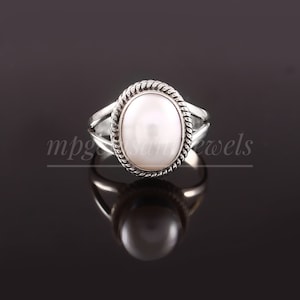 Pearl Ring*Natural Pearl Ring*925 Sterling Silver Ring*Pearl Jewelry*rings*Women&#39;s Ring*Handmade Jewelry*  Statement Art Deco Jewelry Gifts