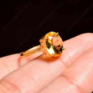 Gelber Saphir Ring*18k Gold Finish Ring*Art Deko Ring*925 Sterling Silber Ring*Saphir Ring*Handgefertigter Ring*Verlobungsring*Geschenke