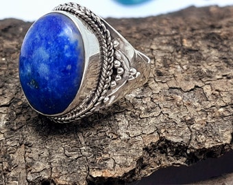 Lapis Lazuli Ring,925 Sterling Silver Jewellery, Boho Silver