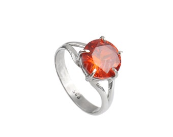 Handmade Orange Kyanite Solitaire Ring, 925 Sterling Silver
