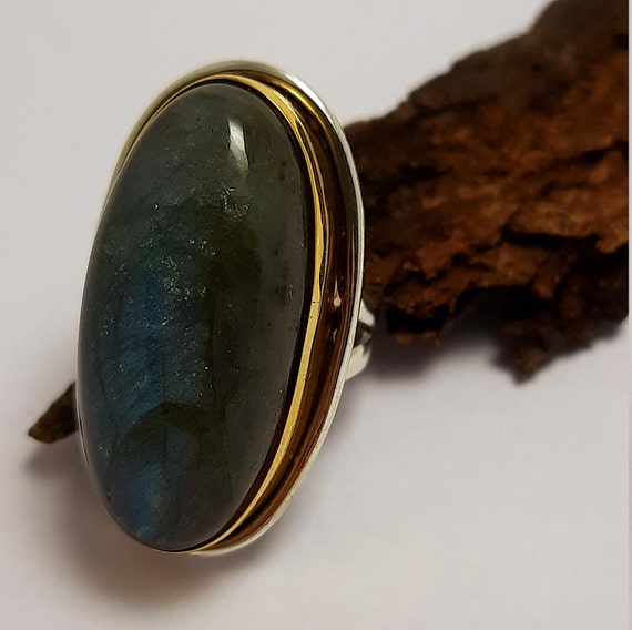 Labradorite Ring,Fire Stone Ring 925 Sterling Sol… - image 5