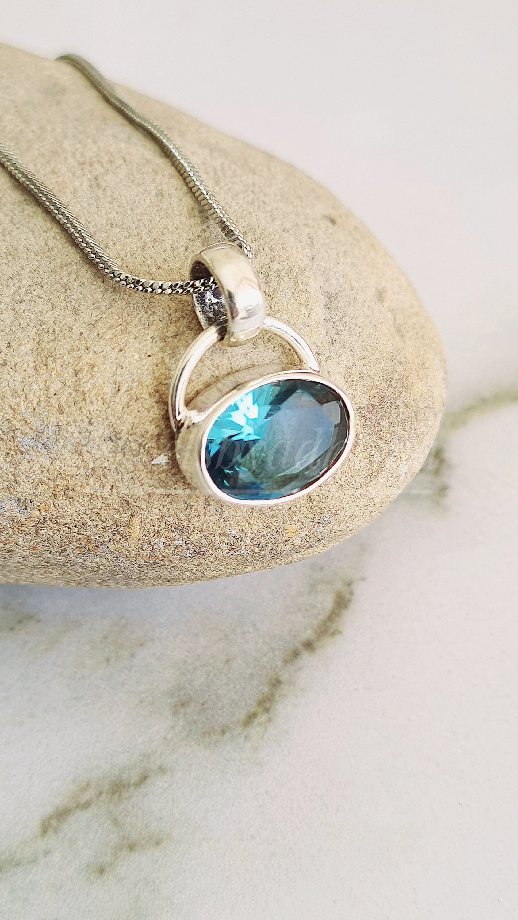 Blue Topaz Necklace Etsy