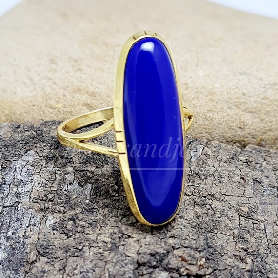 Sterling Silver Large Oval Lapis Ring Sterling Silver Large Oval Lapis Ring