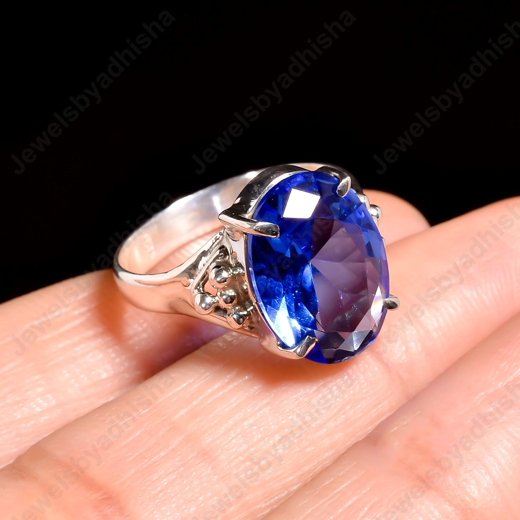 Boucles d'oreilles en argent sterling 925 avec pierres précieuses, en Tanzanite bleue naturelle, fermoir, bijoux fins pour femmes, beau cadeau pour maman  36