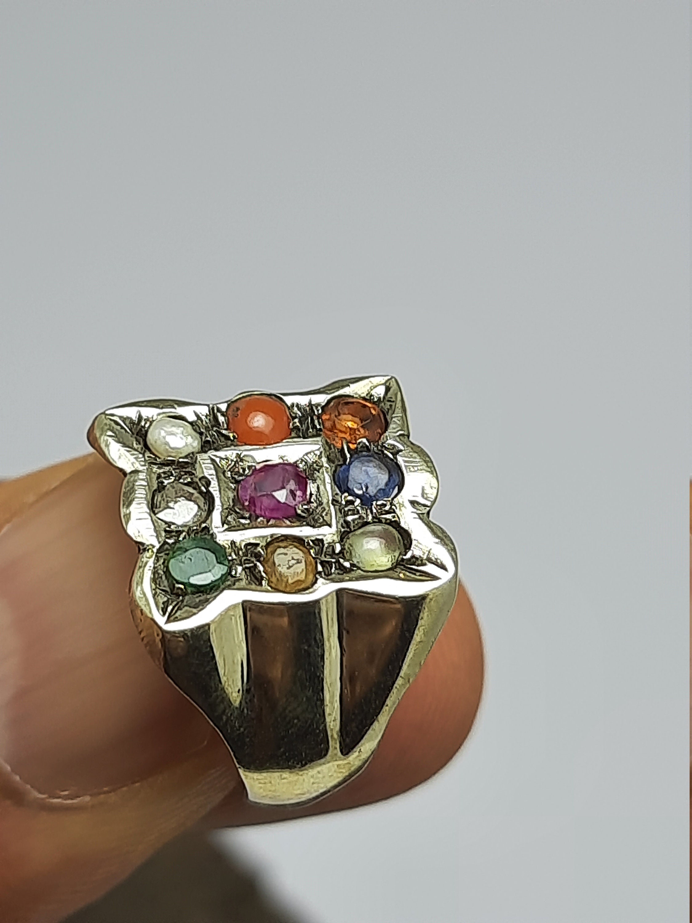 Silver Navratna Ring at Rs 850/piece | Johari Bazar | Jaipur | ID:  19927790630