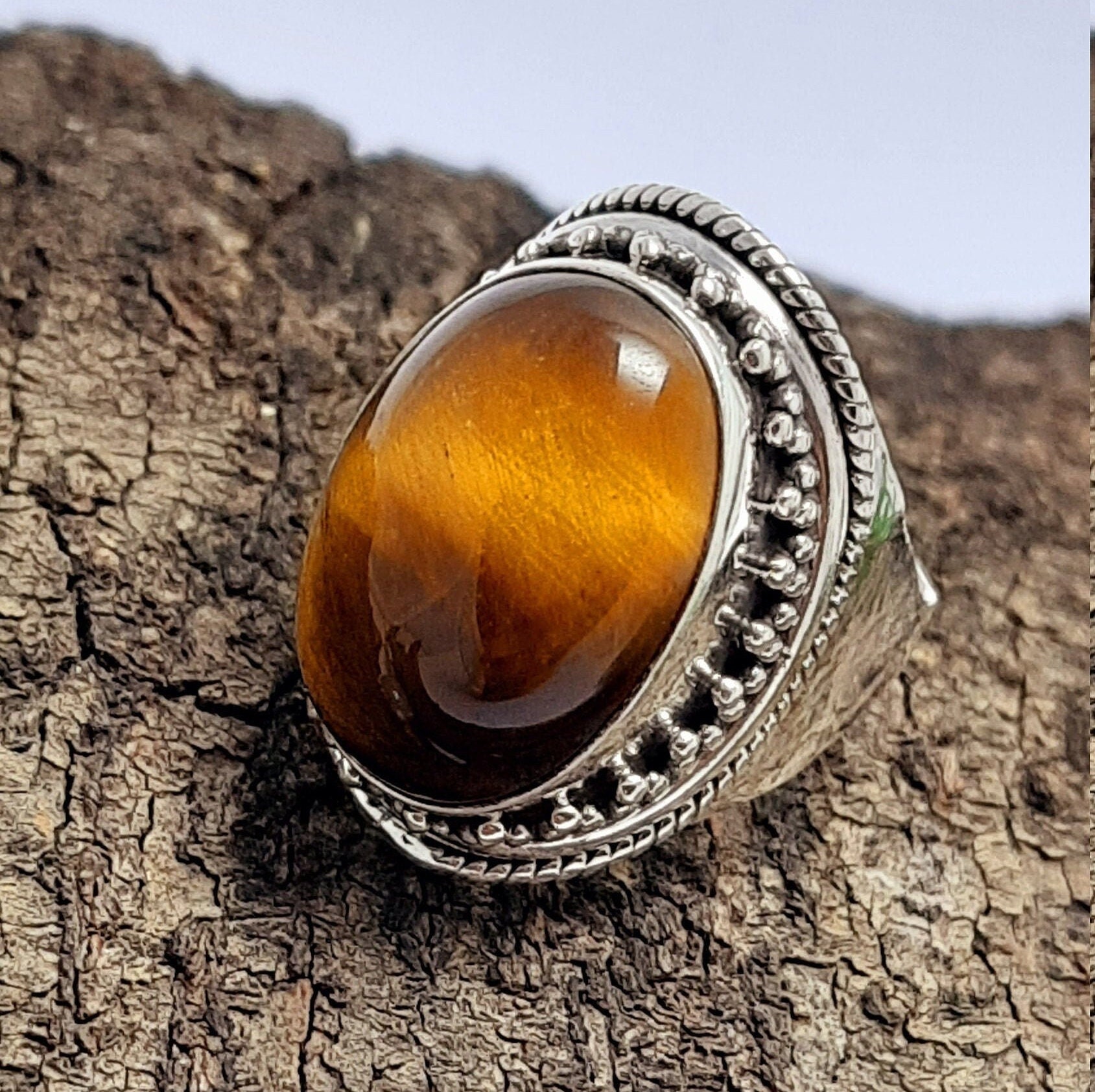 Natural Tiger-eye Gem Stone Boho Silver Ring, Cabochon Ring,925 Sterling Silver Ring, Bride Ring, Anniversary Gifts Item Ring Art Deco Rings - Etsy Natural Tiger-eye Gem Stone Boho Silver Ring, Cabochon Ring,925 Sterling Silver Ring, Bride Ring, Anniversary Gifts Item Ring Art Deco Rings - Etsy