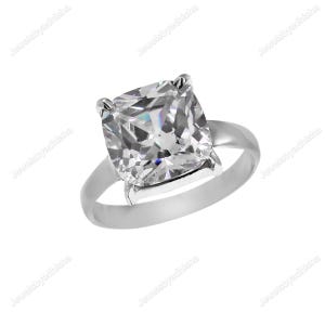 Vit safirring, 925 sterlingsilver, kuddslipad handgjord frieriring