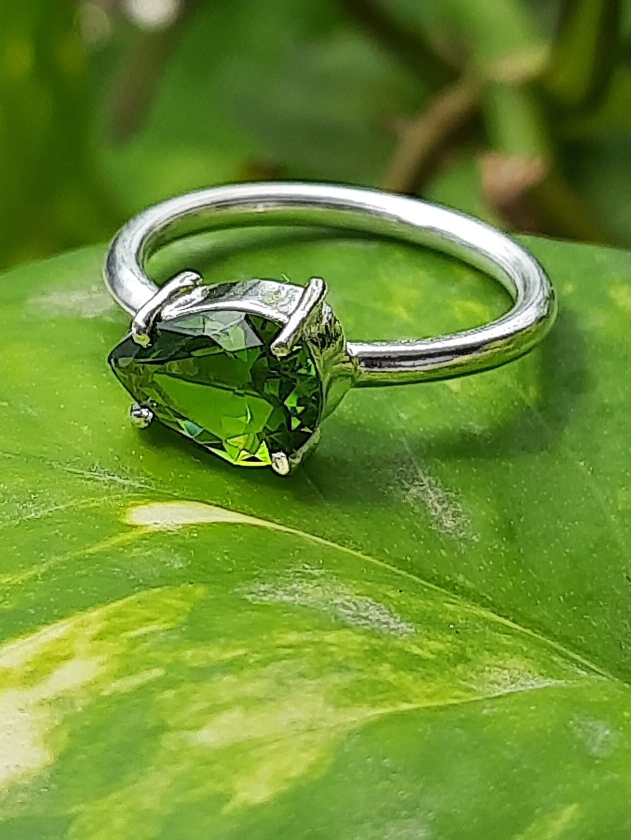 ★47bag ★ 925 Silver Natural Peridot Green Gemstone Ring Pa Natural Peridot Ring, Handmade Silver Ring, 925 Solid