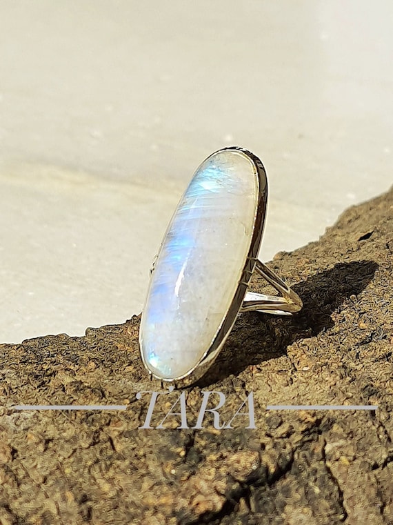 Bague En Argent 925 Avec Pierre De Lune - Modèle BA-AR-137, Taille 53, Neuf
