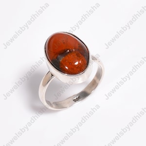 Natural Bloodstone Ring-925 Sterling Silver Ring-Art deco Bloodstone Rings-Christmas Gift-Oval Shape Ring-March Birthstone Ring*Gift Jewelry