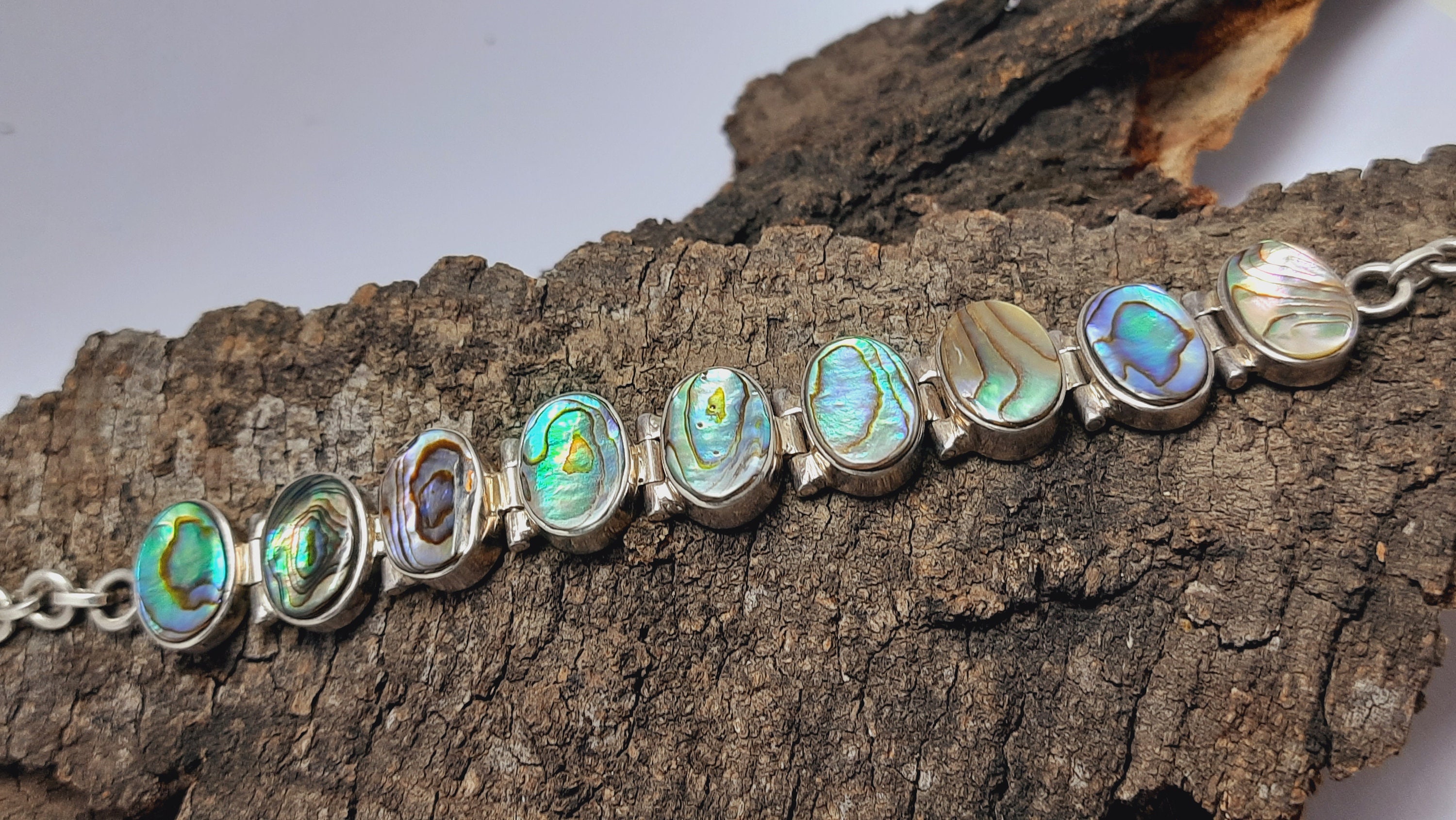 AeraVida Sterling Silver Seahorse Bracelet With Abalone Shell Inlays - 7" Adjustable Link Bracelet - View #10