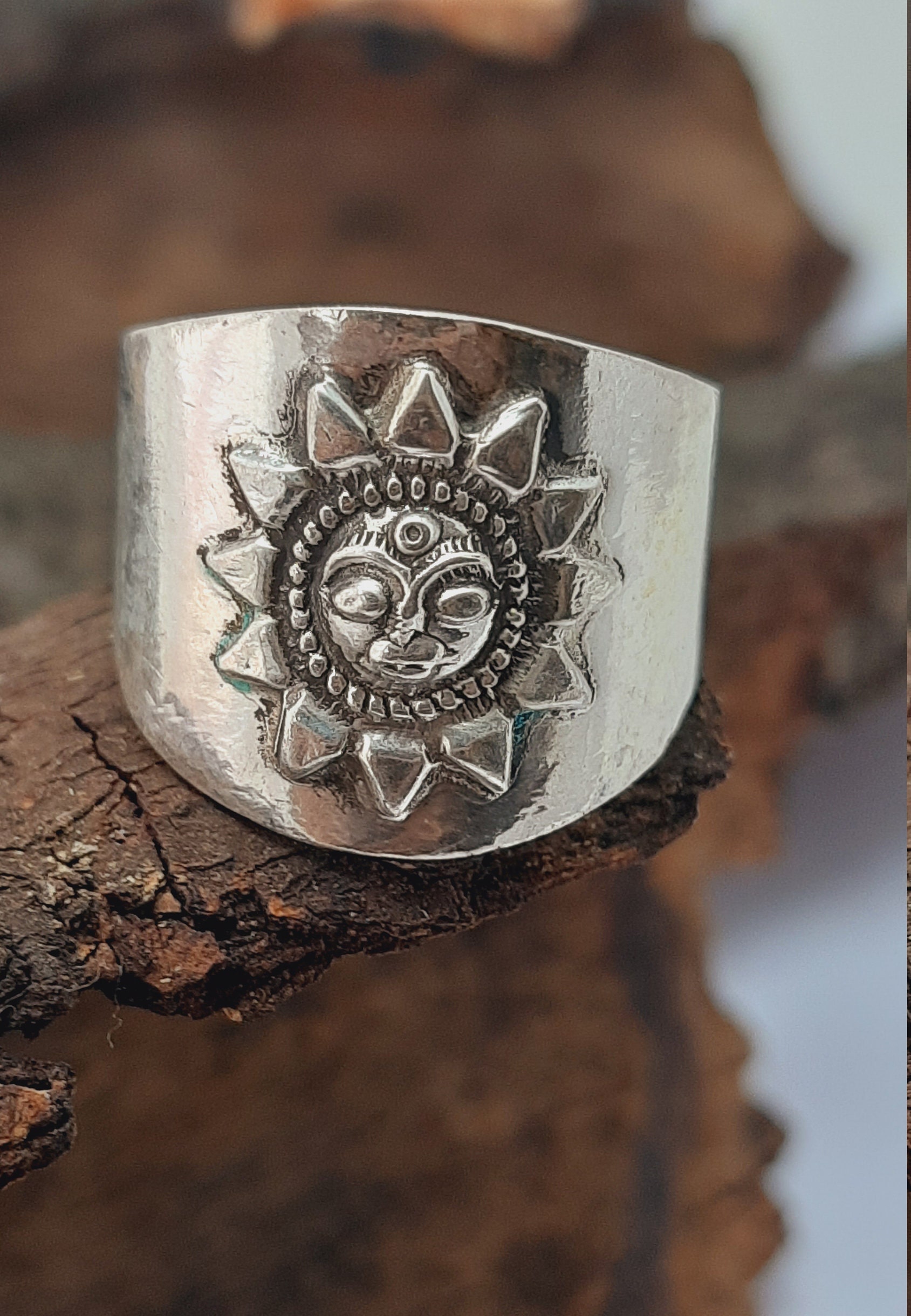 Sun Ring 925,sterling Silver Sun Face Ring, Statement Ring Silver Ring ...