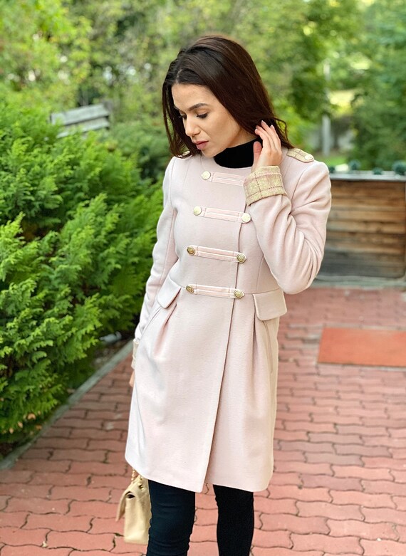 Wool Cashmere Beige Coat Wool Cashmere 