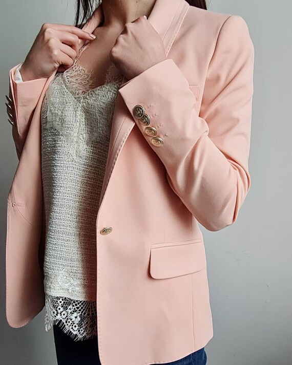 Women Powder Peach Blazer /women Blazer 