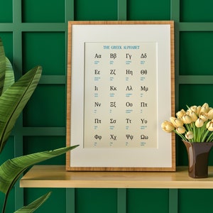 GRIECHISCHEs Alphabet Poster Druckbares Print griechisches Alphabet Buchstaben Wand kunst griechische Wand dekor instand download