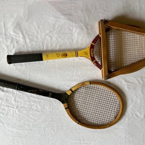 Vintage Wilson Seabright Mode Wood Tennis Racket and Super Stroke Don Budge Tennis Racket circa 1940&#39;s
