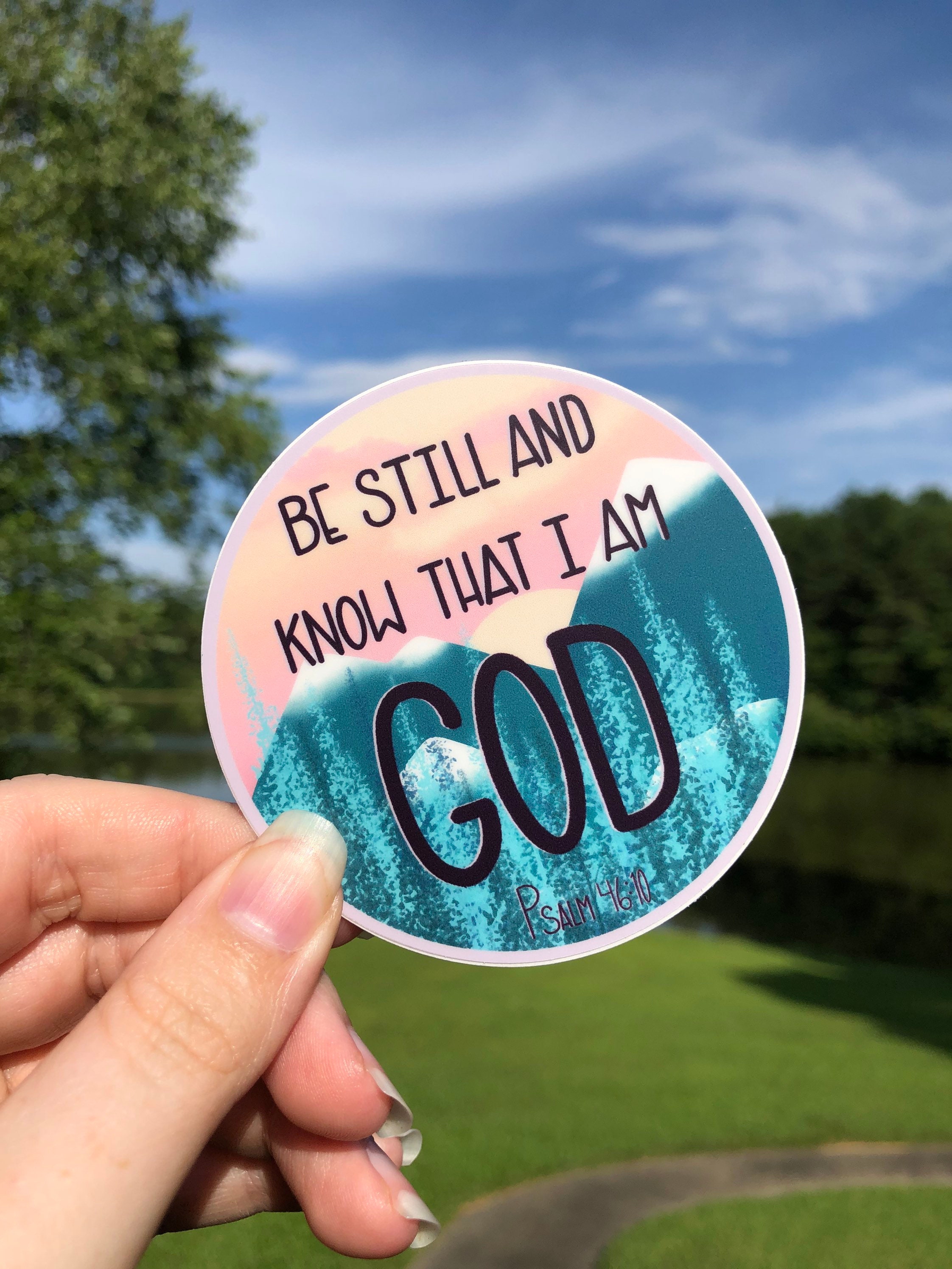 Psalms 4610 Sticker Faith Sticker Christian Sticker Water Etsy