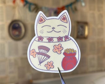 Lucky Cat Sticker | Maneki Neko Cat | Cat Sticker | Chinese New Year Stickers | Lunar New Year | Chinese New Year | New Year Stickers