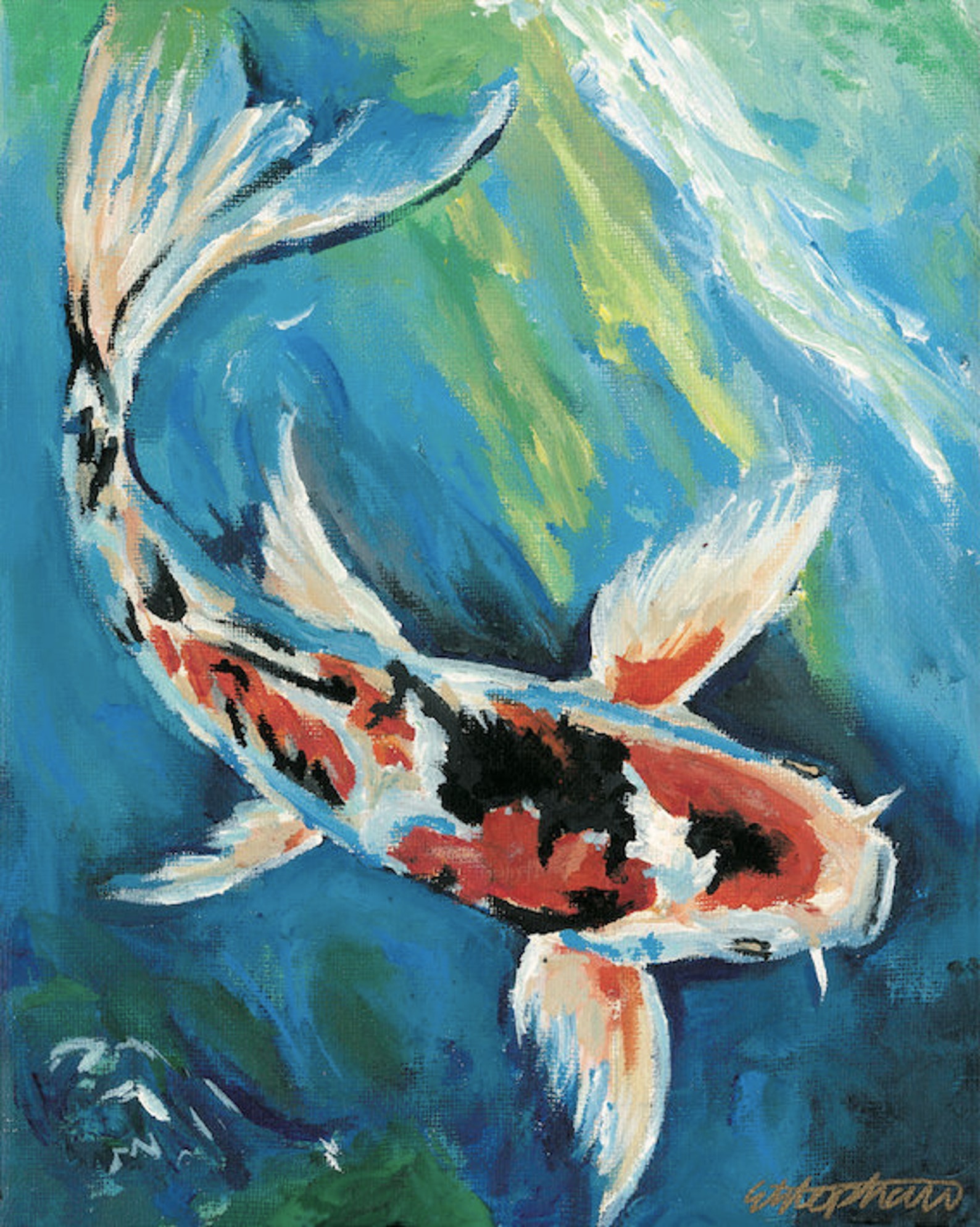 Koi Fish Print Etsy