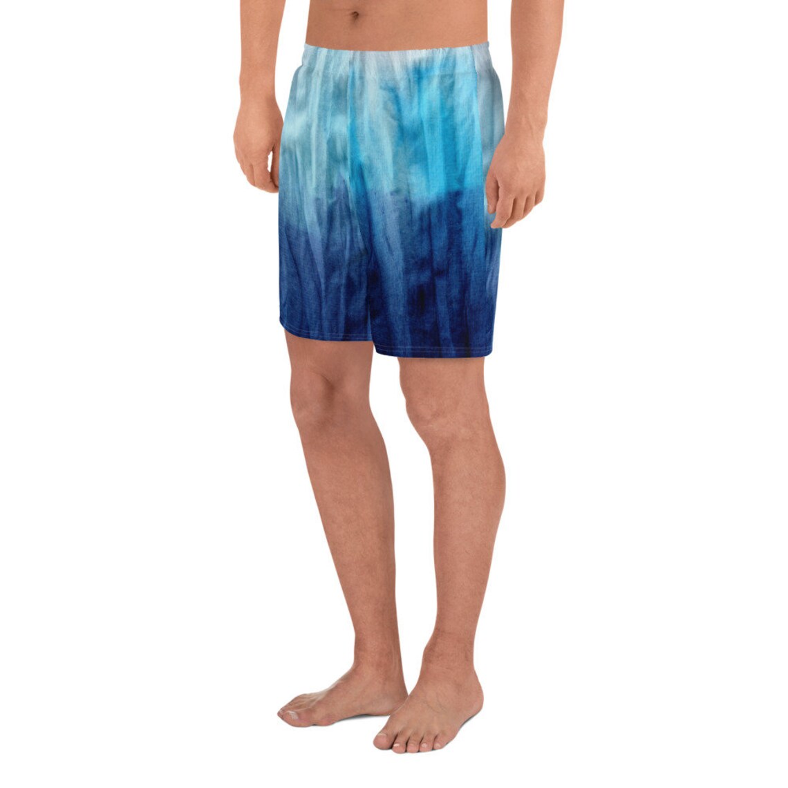 Blue Ocean Tie Dye Men's Athletic Long Shorts Etsy