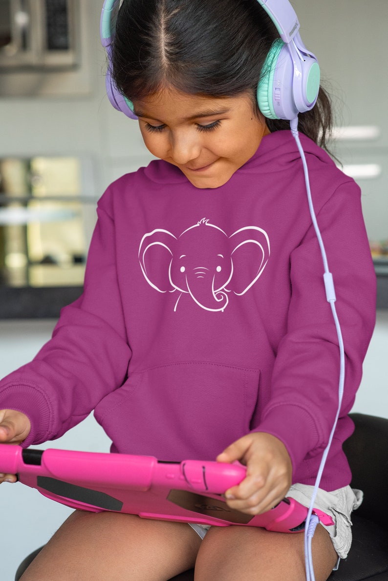 Elephant white background Classic Kids Hoodie Elephant white background Classic Kids Hoodie