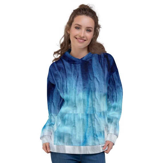 blue ocean tie dye hoodie