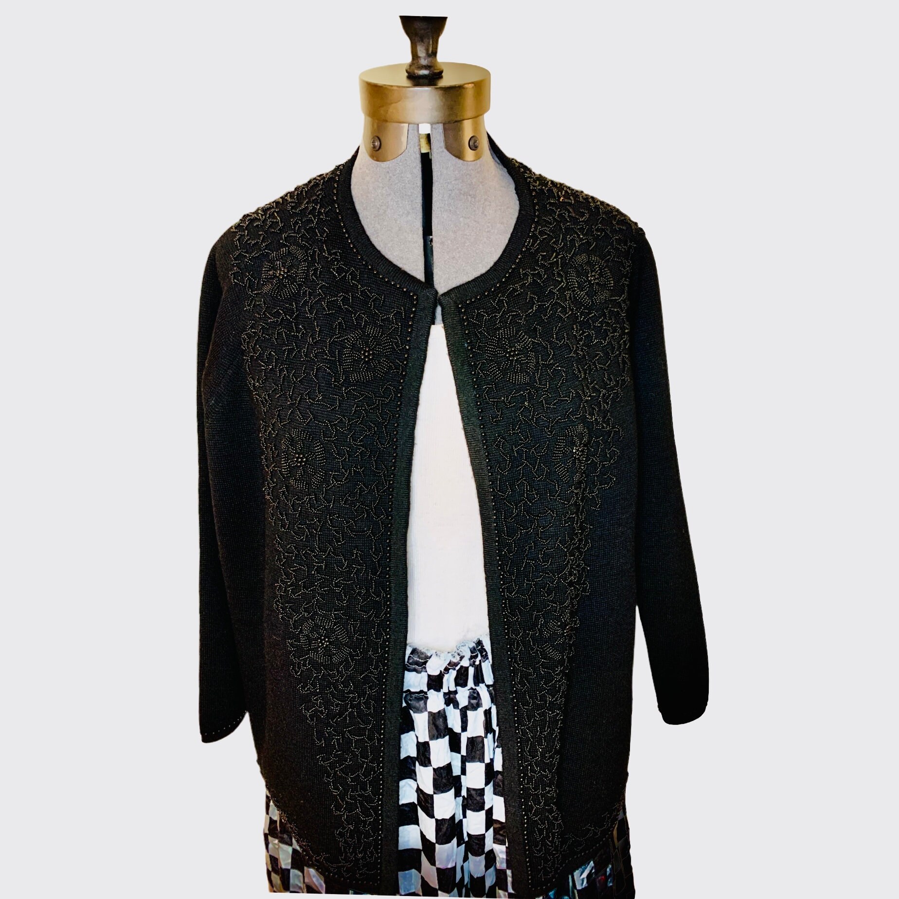 1960's Beaded Embroidered Cardigan the Bon Marche Size M/L Etsy