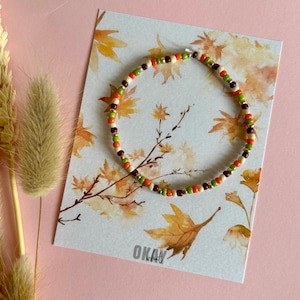 Pulsera de la amistad, Tema otoñal, Halloween, Elástica ~ Cuentas con letras