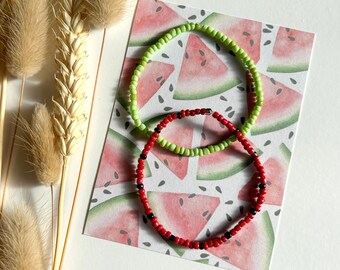 Watermelon | Beaded Bracelet Stack