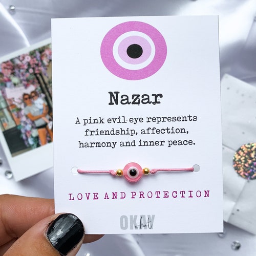 Pink Evil Eye Bracelet Bracelets for Women Jewelry Gift Etsy