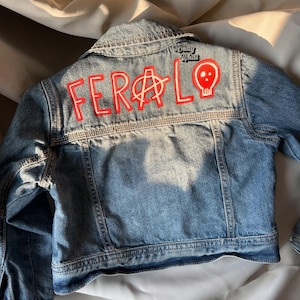 Feral | Handpainted Anarchy Denim Jacket | Kids