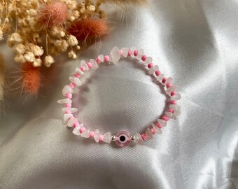 Xoxo: The Edit | Pink Evil Eye | Crystal Bracelet