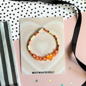 Pulsera de amistad / Hot Bi*ch / Cuentas de letras / Elástico / Contenido maduro