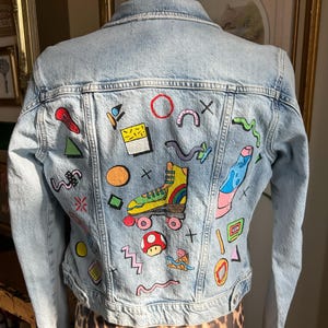 90s Aesthetic Handpainted Denim Jacket