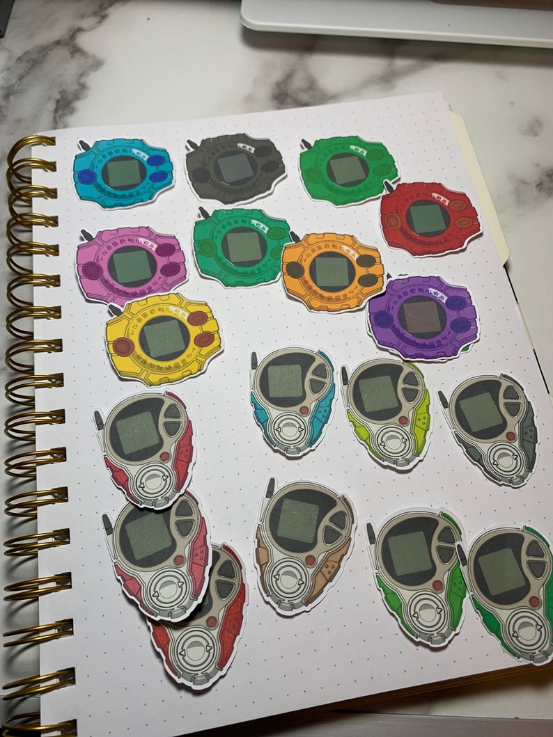 Matte Sticker Digivice Digimon Adventure Sticker Kawaii Digimon Rookies Stickers