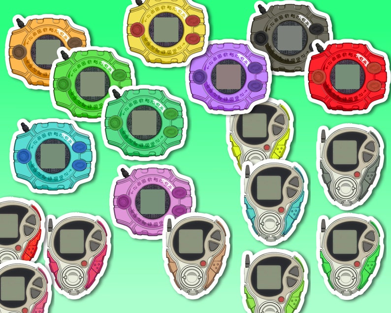 Matte Sticker Digivice Digimon Adventure Sticker Kawaii Digimon Rookies Stickers