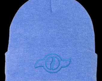 Gorro con logo en puños con el escudo de la amistad de Digimon. Gorro de invierno bordado en negro, blanco o azul jaspeado. ¡Envía un mensaje para realizar pedidos personalizados!
