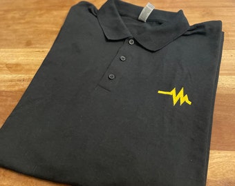 Digimon VB/Vital Pulsera Polo / Polo negro bordado inspirado en Pulsemon / Top elegante y deportivo Unisex