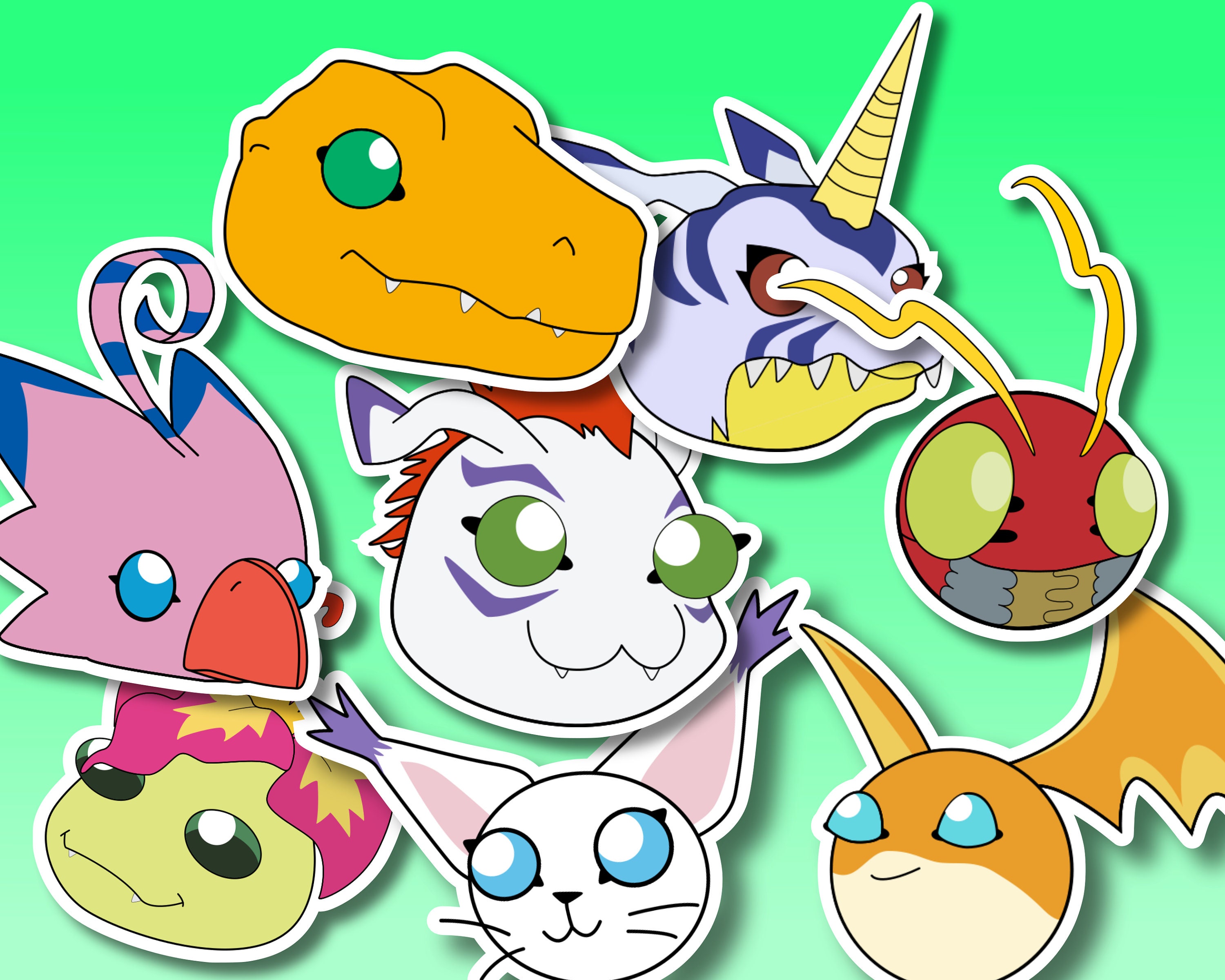 Large Cute Digimon Adventure Sticker Matte Sticker Kawaii Etsy Sweden