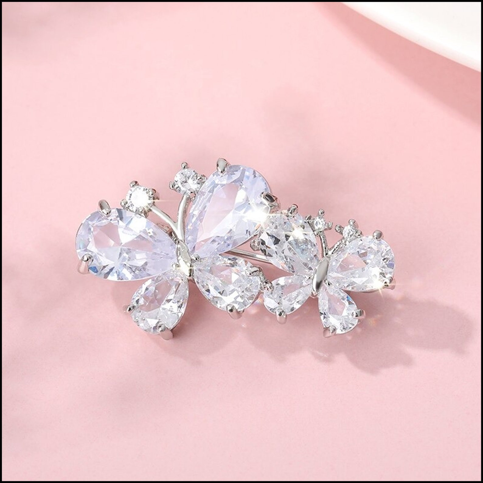 HOT Pink Rhinestone Brooches for Women Butterfly Brooch Etsy