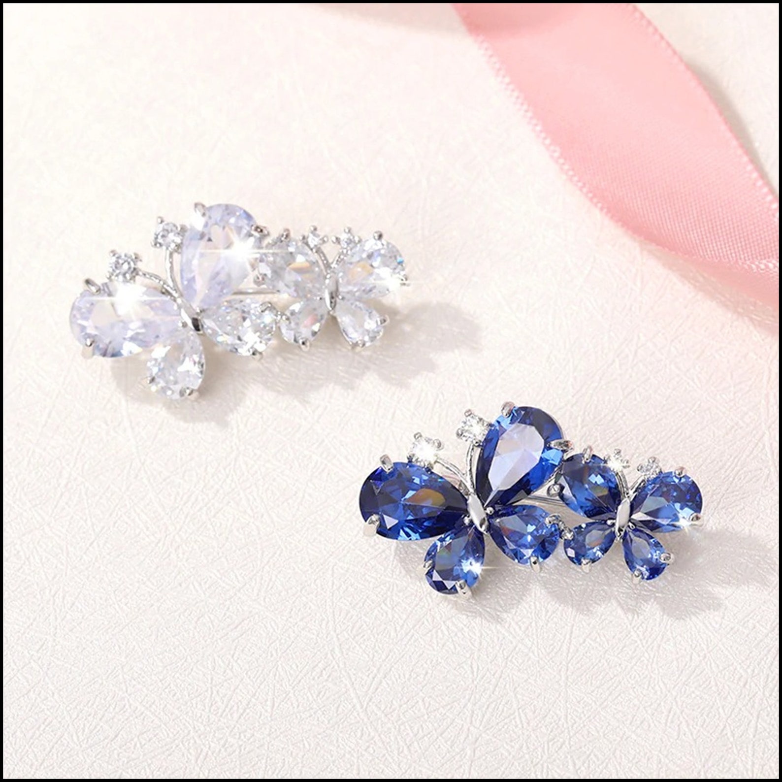 pink rhinestone brooch
