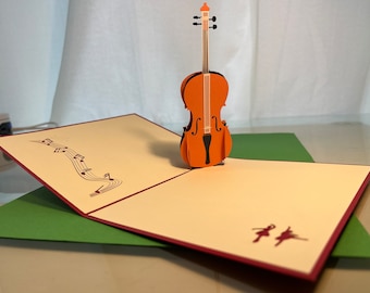 Pop up 3D violin card